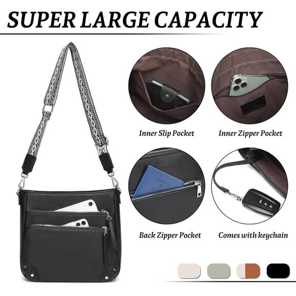 Snake Print Leather Brown Crossbody Bag for Women Chain Strap and Clutch Style - Picture 5 of 7